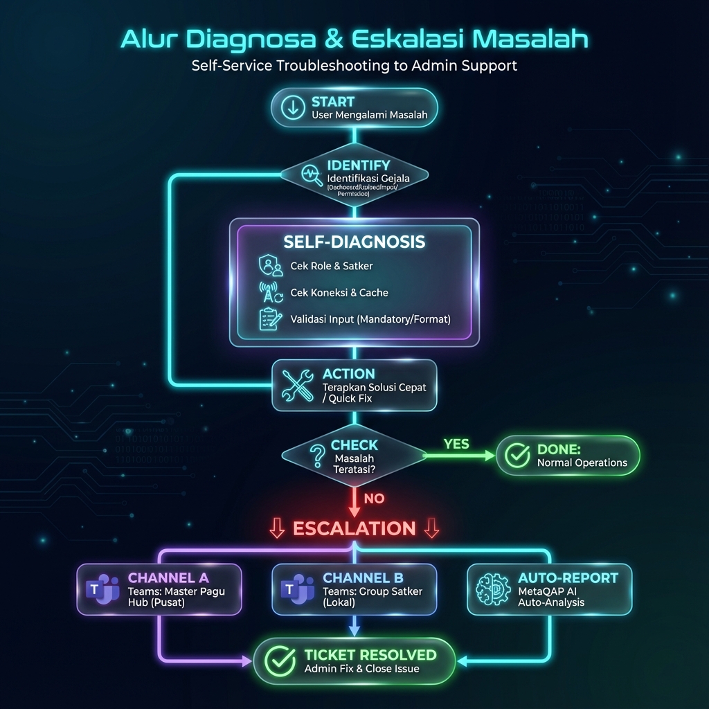 Alur Diagnosa & Eskalasi Masalah